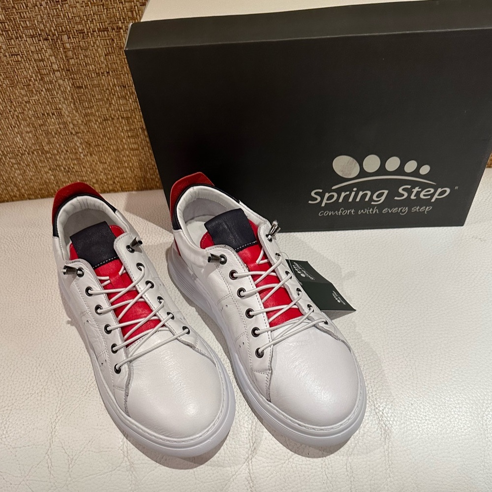 NIB Spring Step Stylish Sneakers.elastic toggle laces for easy on and off. s 38 - Picture 8 of 14